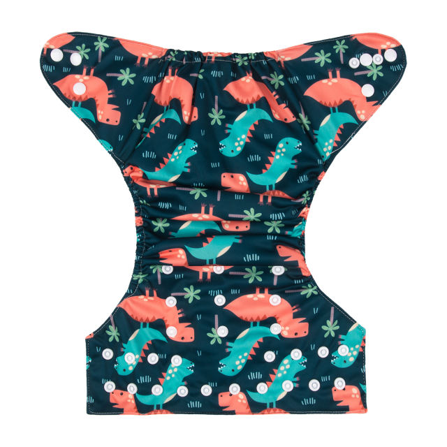 ALVABABY One Size Print Pocket Cloth Diaper -Dinosaur(H194A)