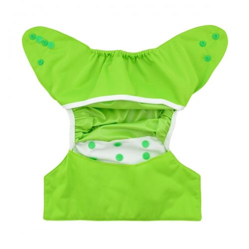 ALVABABY Diaper Cover with Double Gussets Solid Color Green(DC-B10)