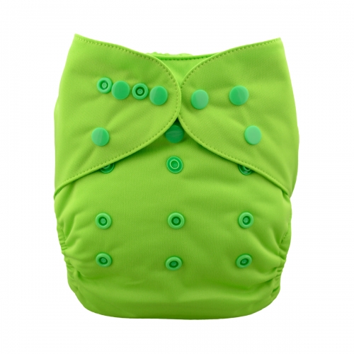 Reusable Cloth Diaper Cover with Snap Closure Cloth Diaper Shell for Prefold Flat or Fitted Diaper Inserts-Green(DC-B10)