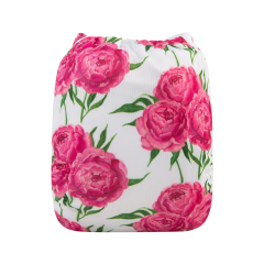ALVABABY One Size Print Pocket Cloth Diaper -Roses(H213A)