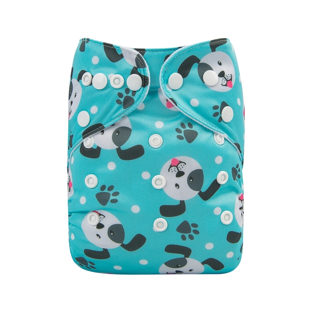 ALVABABY One Size Print Pocket Cloth Diaper -Dogs(H266A)