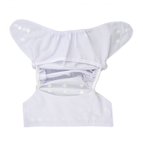 ALVABABY Diaper Cover with Double Gussets Solid Color White(DC-B09)