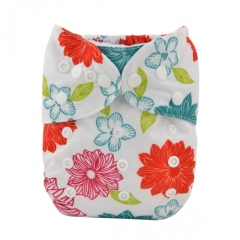 All In One Diaper with Pocket Sewn-in one 4-layer Bamboo blend insert  (AO-YA124A)