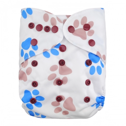 ALVABABY Diaper Cover with Double Gussets Dog footprints(DC-YA84)
