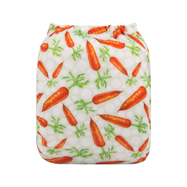 ALVABABY One Size Print Pocket Cloth Diaper -Carrot(H259A)