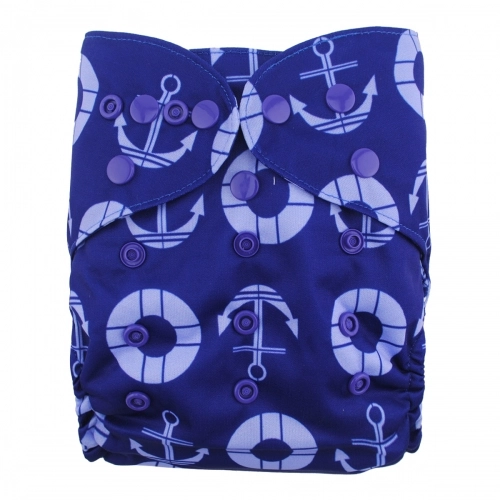 ALVABABY Diaper Cover with Double Gussets Blue breakdown and lifebuoy(DC-S44)