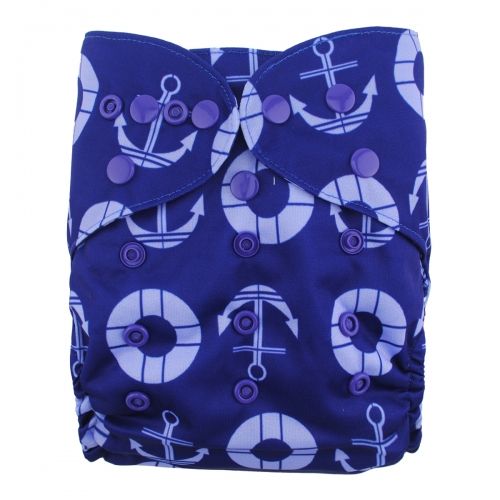 ALVABABY Diaper Cover with Double Gussets Blue breakdown and lifebuoy(DC-S44)