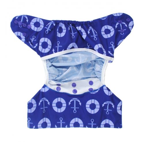 ALVABABY Diaper Cover with Double Gussets Blue breakdown and lifebuoy(DC-S44)