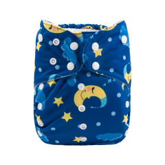 ALVABABY Big Size Pocket Cloth Diaper -Moon and stars (ZH085A)