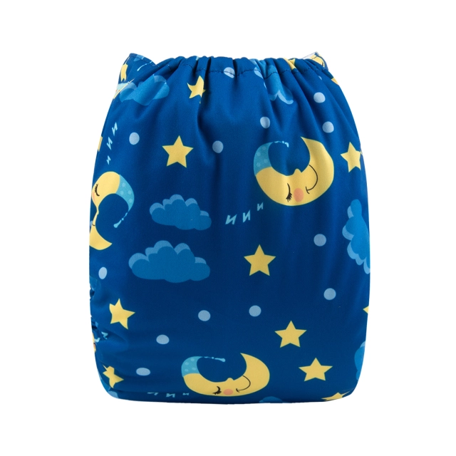 ALVABABY Big Size Pocket Cloth Diaper -Moon and stars (ZH085A)