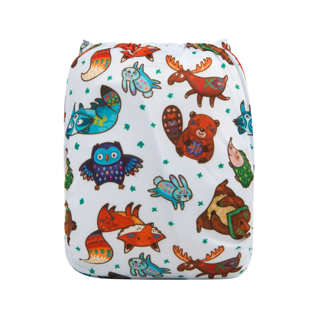 ALVABABY One Size Print Pocket Cloth Diaper -Animals(H243A)