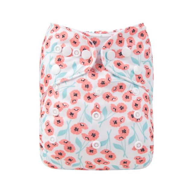 One Size Print Pocket Cloth Diaper -Flowers(H208)