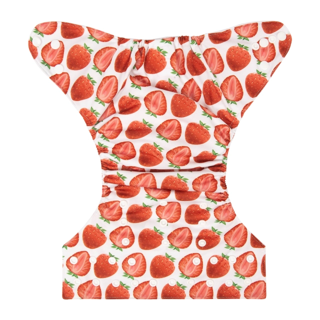 ALVABABY One Size Print Pocket Cloth Diaper-Strawberry(H319A)
