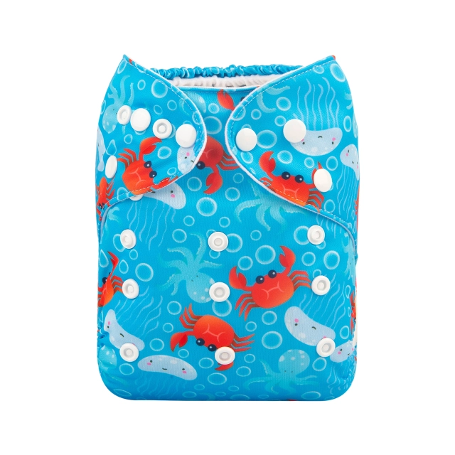 ALVABABY One Size Print Pocket Cloth Diaper -Crab(H271A)