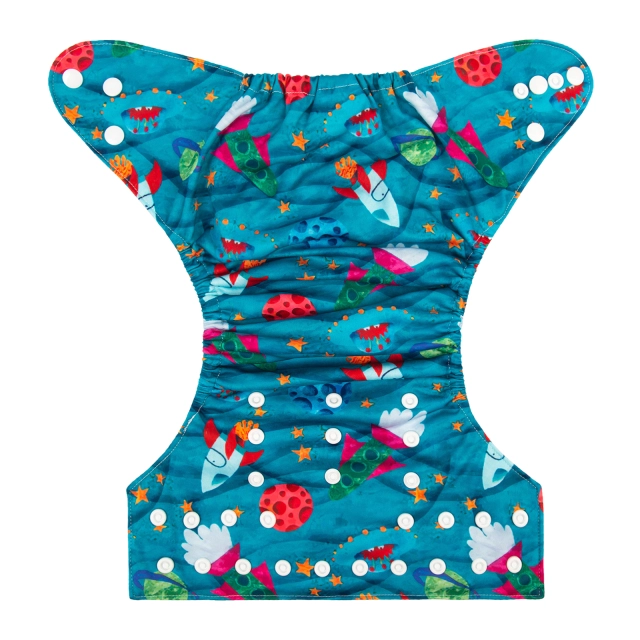 ALVABABY One Size Print Pocket Cloth Diaper -Rocket(H288A)