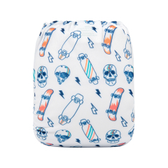 ALVABABY One Size Print Pocket Cloth Diaper -Skateboard(H298A)