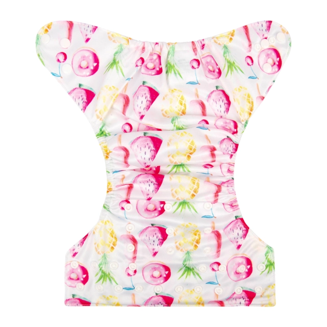 ALVABABY One Size Print Pocket Cloth Diaper - Fruits and donuts(H290A)