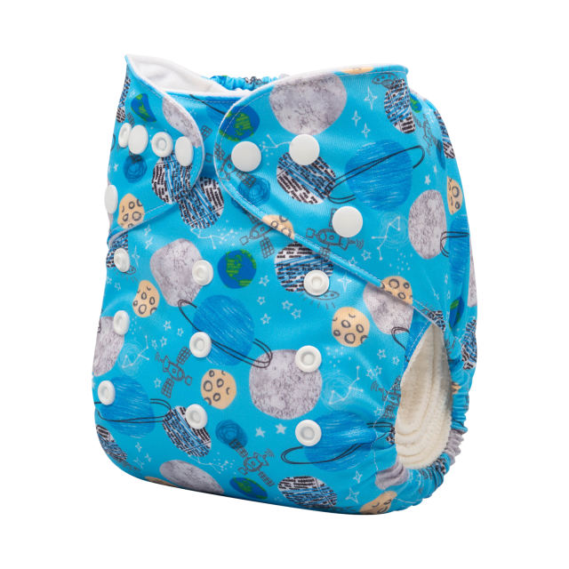 ALVABABY One Size Print Pocket Cloth Diaper -Planet(H304A)