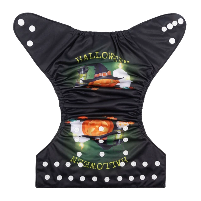 ALVABABY Halloween One Size Positioning Printed Cloth Diaper pumpkin lantern  (QD37A)