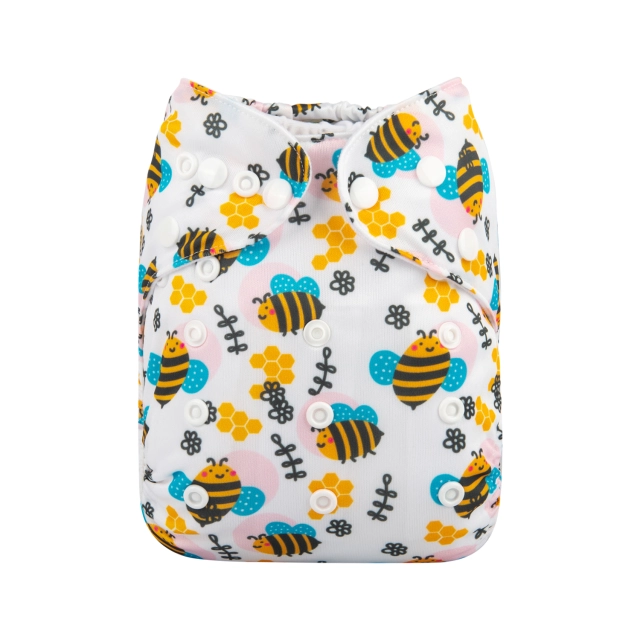 ALVABABY One Size Print Pocket Cloth Diaper -Bees(H281A)