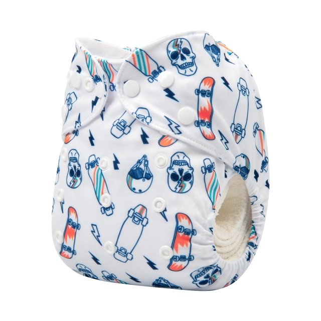 ALVABABY One Size Print Pocket Cloth Diaper -Skateboard(H298A)