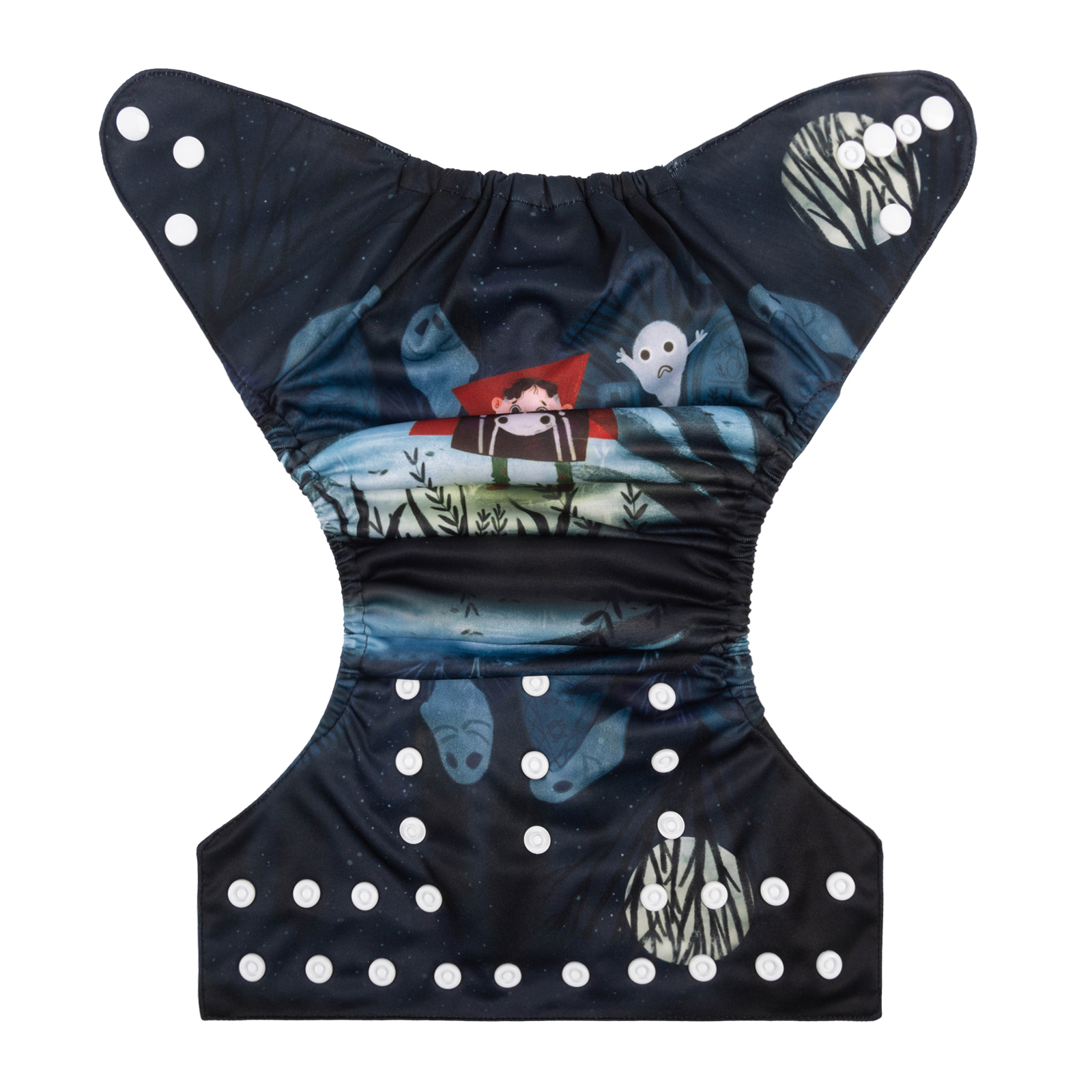 Halloween Cloth Diaper One Size Adjustable Reusable Diapers for Babies-Little boy and ghost(QD43A)