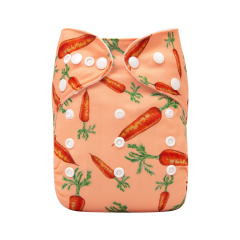 ALVABABY One Size Print Pocket Cloth Diaper-Carrot (H318A)
