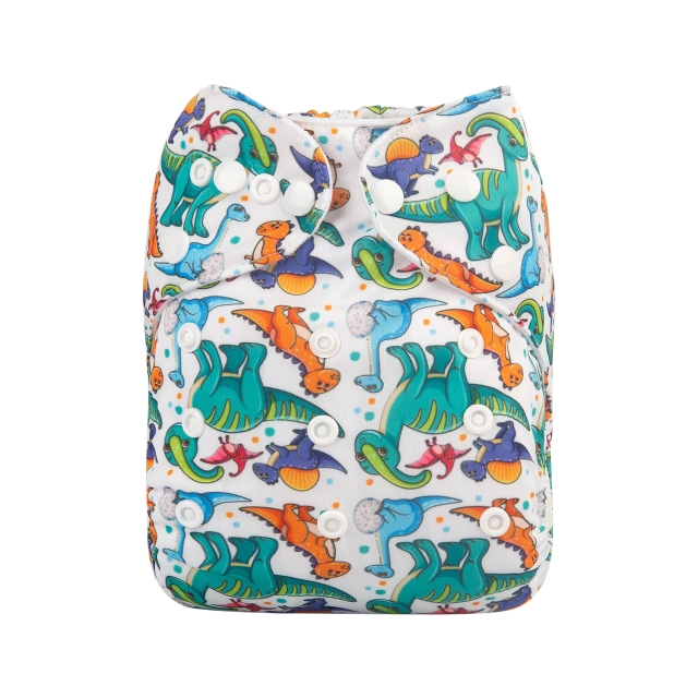 ALVABABY One Size Print Pocket Cloth Diaper -Dinosaur(H272A)