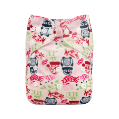 ALVABABY Christmas One Size Print Pocket Cloth Diaper -Penguin and christmas hat (Q71A)