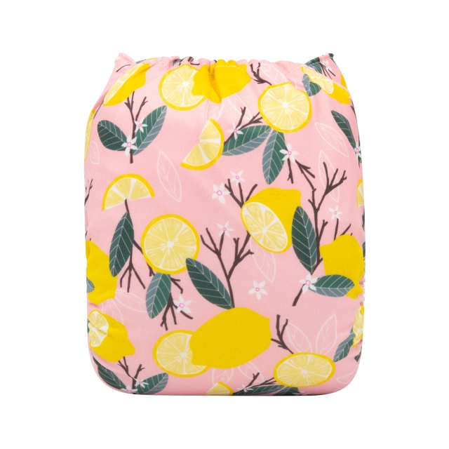 ALVABABY One Size Print Pocket Cloth Diaper -Lemon(H301A)