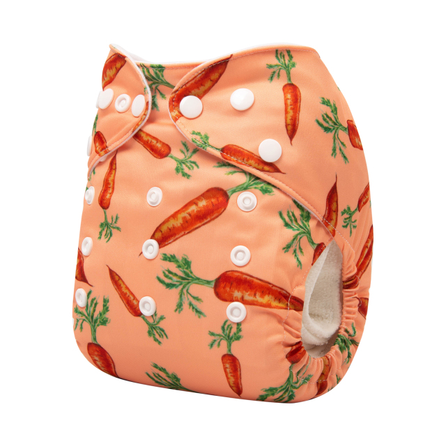 ALVABABY One Size Print Pocket Cloth Diaper-Carrot (H318A)