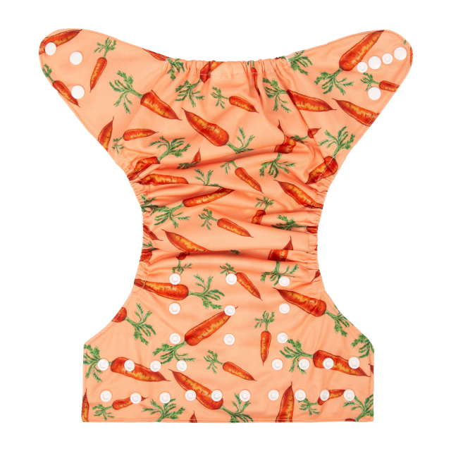 ALVABABY One Size Print Pocket Cloth Diaper-Carrot (H318A)