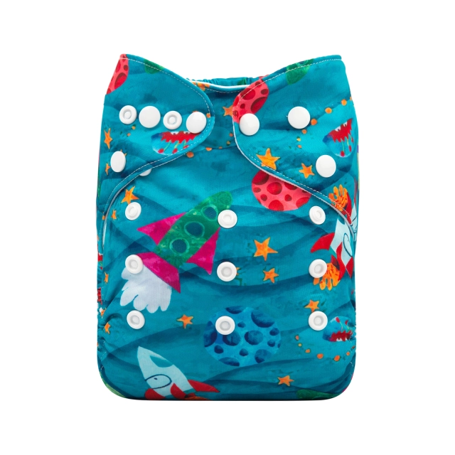 ALVABABY One Size Print Pocket Cloth Diaper -Rocket(H288A)