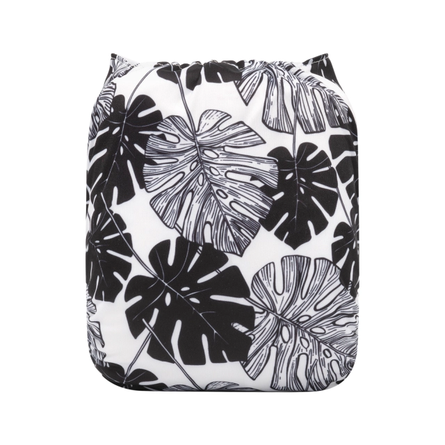 ALVABABY One Size Print Pocket Cloth Diaper -Leaves(H303A)
