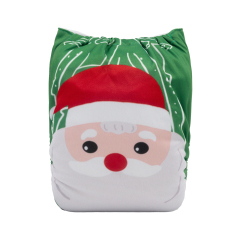 ALVABABY Christmas One Size Positioning Printed Cloth Diaper -Santa Claus(QD55A)