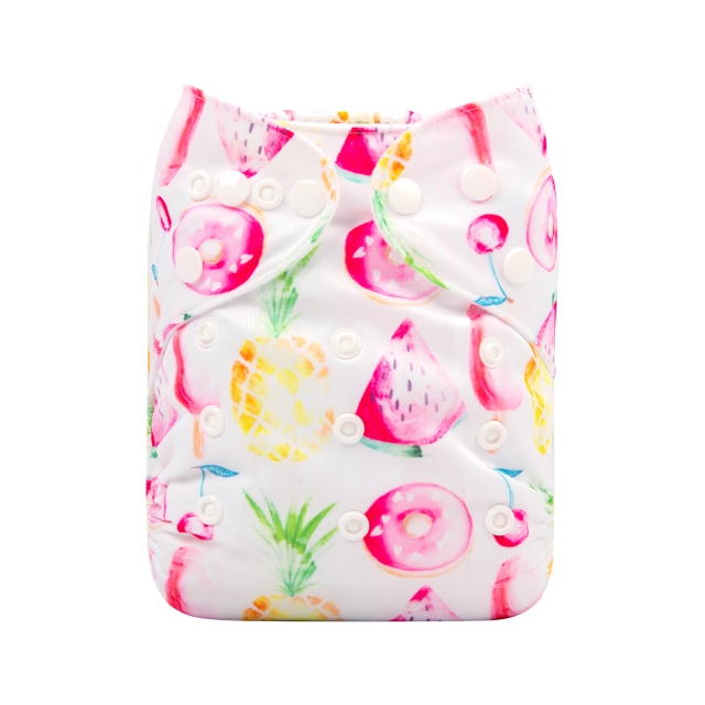 ALVABABY One Size Print Pocket Cloth Diaper - Fruits and donuts(H290A)