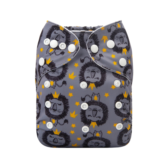 ALVABABY One Size Print Pocket Cloth Diaper -Lions(H273A)