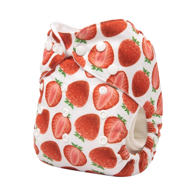 ALVABABY One Size Print Pocket Cloth Diaper-Strawberry(H319A)