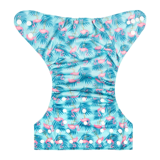 ALVABABY One Size Print Pocket Cloth Diaper - Flamingo(H293A)