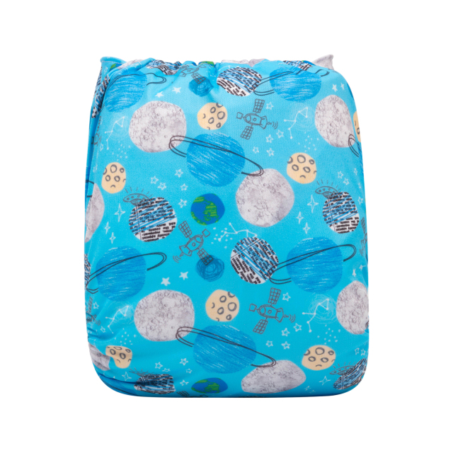 ALVABABY One Size Print Pocket Cloth Diaper -Planet(H304A)