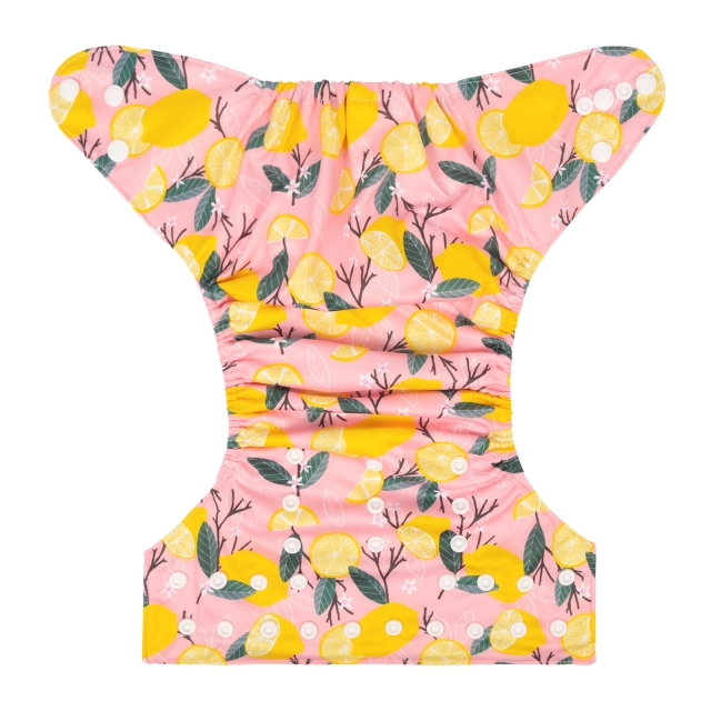 ALVABABY One Size Print Pocket Cloth Diaper -Lemon(H301A)