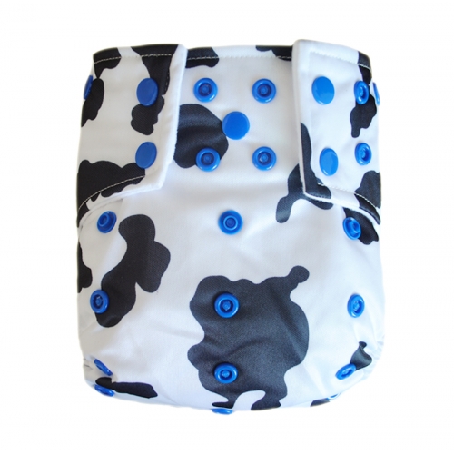 ALVABABY AI2 Cloth Diaper with Double Gussets (Cow, CA10)