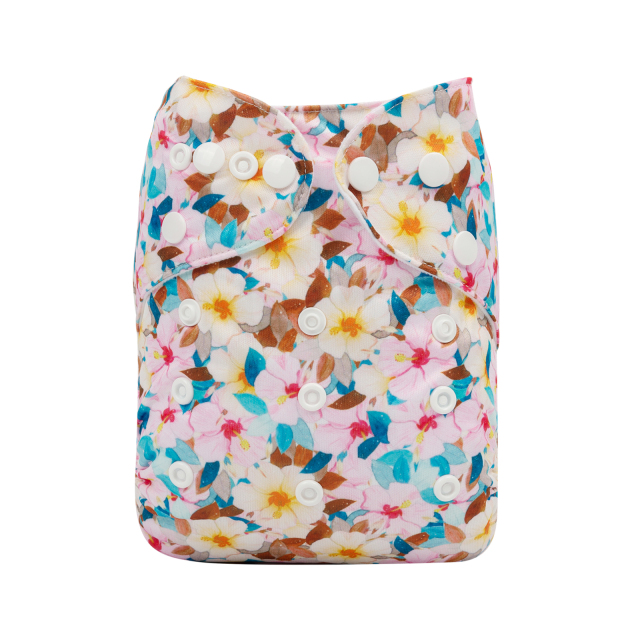 ALVABABY One Size Print Pocket Cloth Diaper-Flowers(H330A)