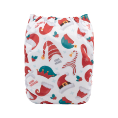 ALVABABY Christmas One Size Print Pocket Cloth Diaper -Christmas hats(Q76A)