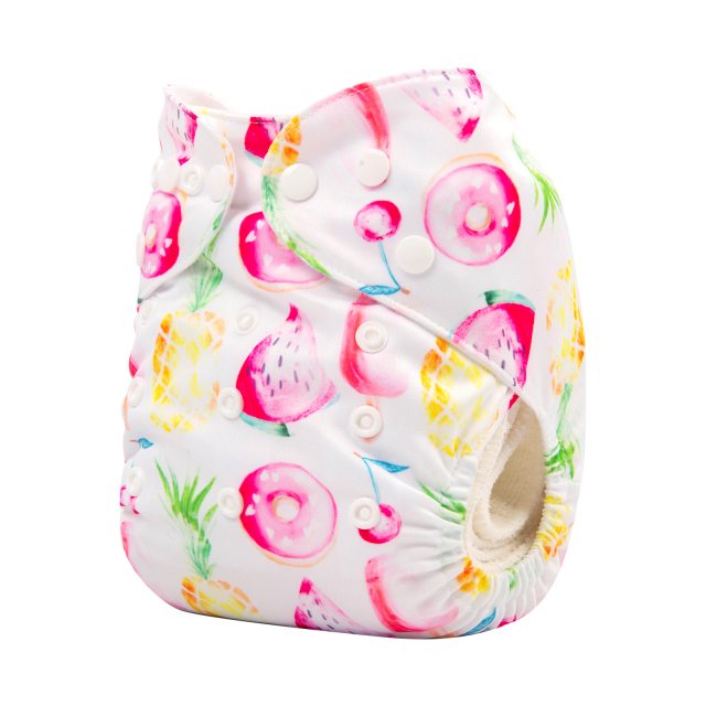 ALVABABY One Size Print Pocket Cloth Diaper - Fruits and donuts(H290A)