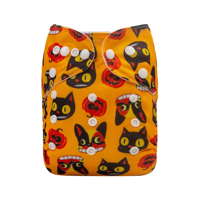 ALVABABY One Size Print Pocket Cloth Diaper -Pumpkin (Q59A)