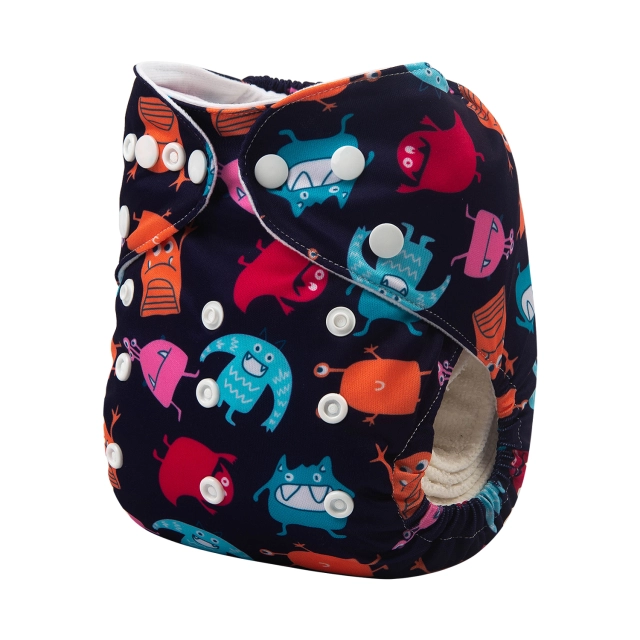 ALVABABY One Size Print Pocket Cloth Diaper -Alien(H277A)