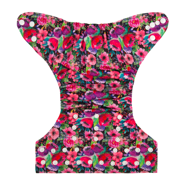 ALVABABY One Size Print Pocket Cloth Diaper -Flowers(H314A)