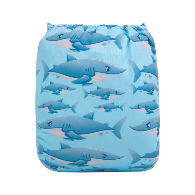 ALVABABY One Size Print Pocket Cloth Diaper -Sharks(H307A)
