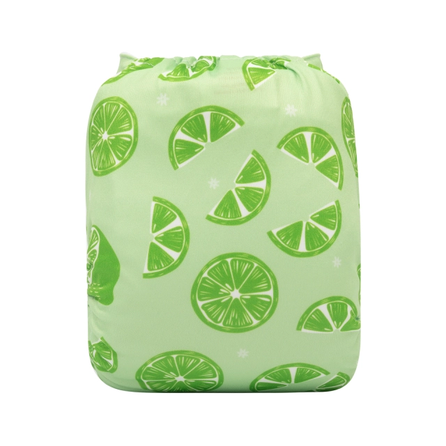 ALVABABY One Size Print Pocket Cloth Diaper -Green lemon(H305A)